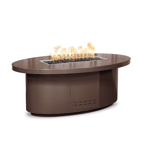 The Outdoor Plus 72 Oval Vallejo Fire Table, Powder Coated Metal, Copper Vein, Liquid Propane OPT-VALPC72E12V-CPV-LP